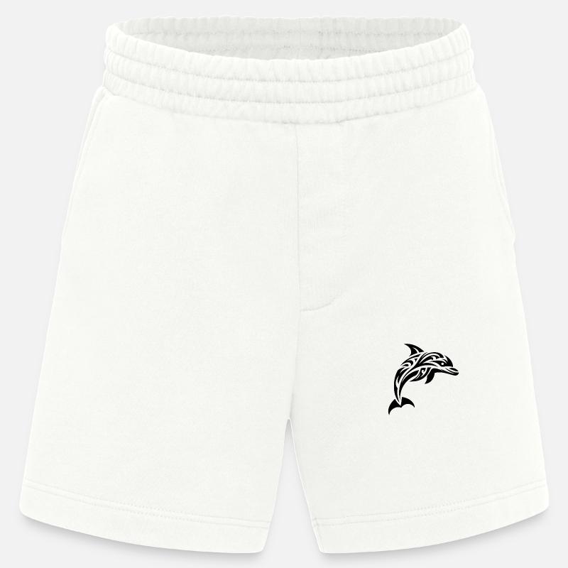 Springender süßer Tattoo Delfin - Heavyweight Shorts - made by SPREAD  - OFF WHITE