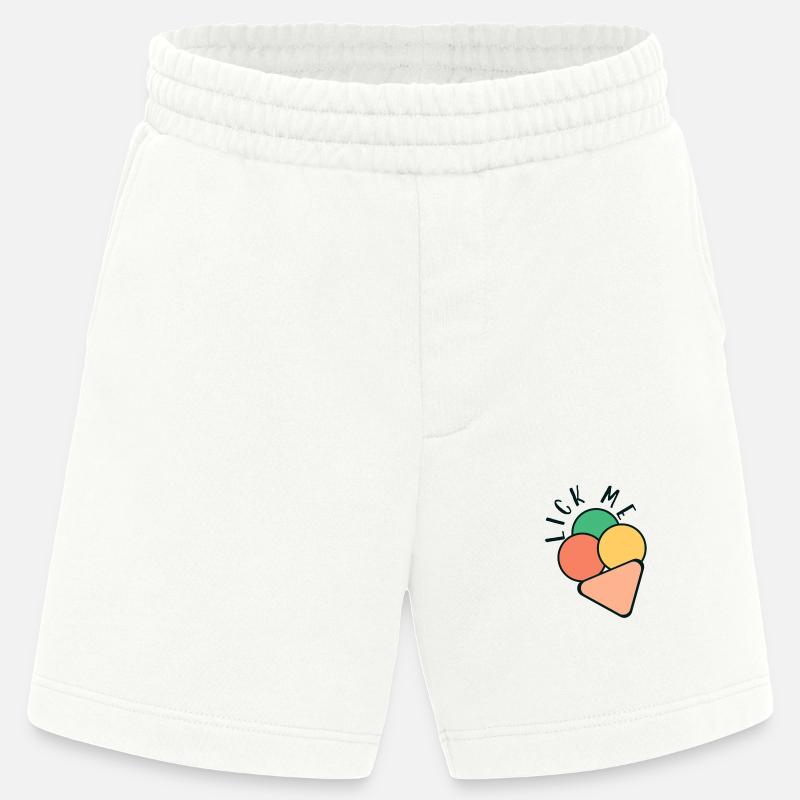 Crème glacée - un logo mignon - Short bio épais fabriqué en UE - OFF WHITE