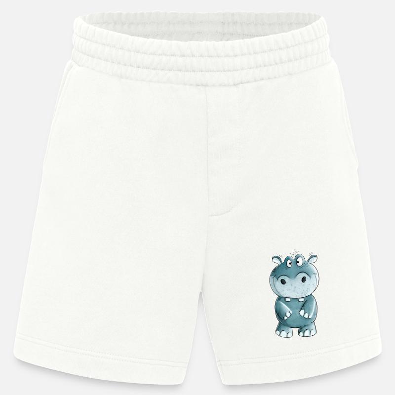 Blaues Nilpferd I Wildtiere Comic - Heavyweight Shorts - made by SPREAD  - OFF WHITE