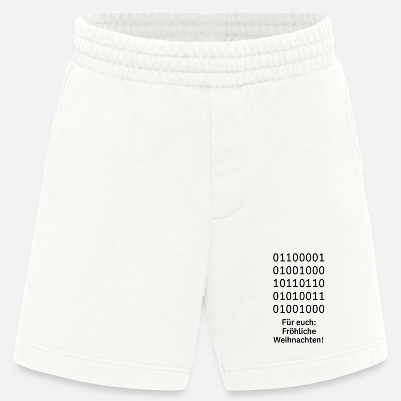 Binary Code Weihnachtszauber - Heavyweight Shorts - made by SPREAD  - OFF WHITE