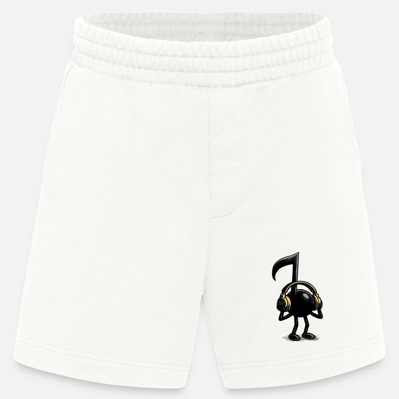 musical note - Heavyweight Shorts - made by SPREAD  - OFF WHITE