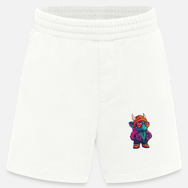 Dinosaurier triceratops Winter Comic - Heavyweight Shorts - made by SPREAD - OFF WHITE