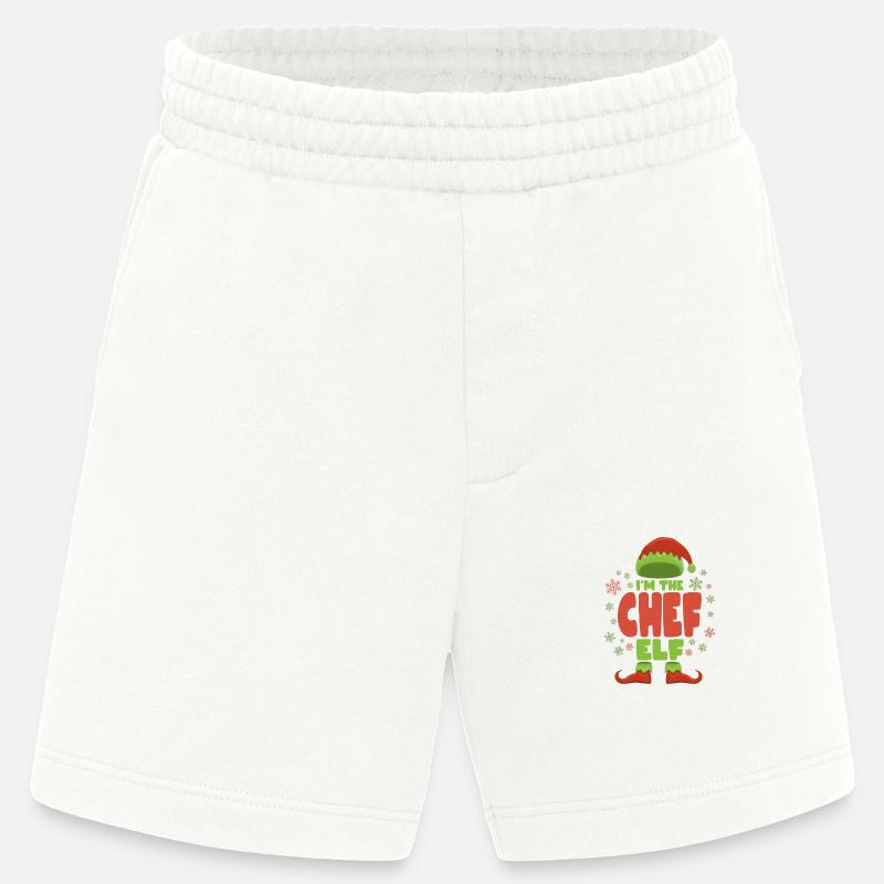 Chef Elfe de Noël - Short bio épais fabriqué en UE - OFF WHITE