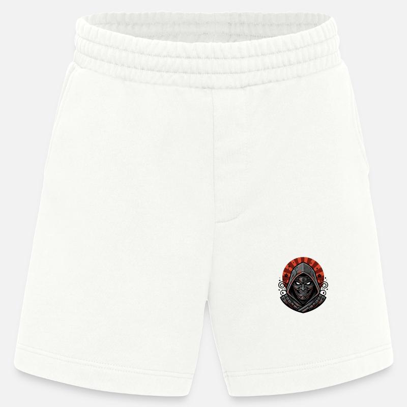 Oni Dämon Maske | Japanischer Samurai Krieger - Heavyweight Shorts - made by SPREAD  - OFF WHITE