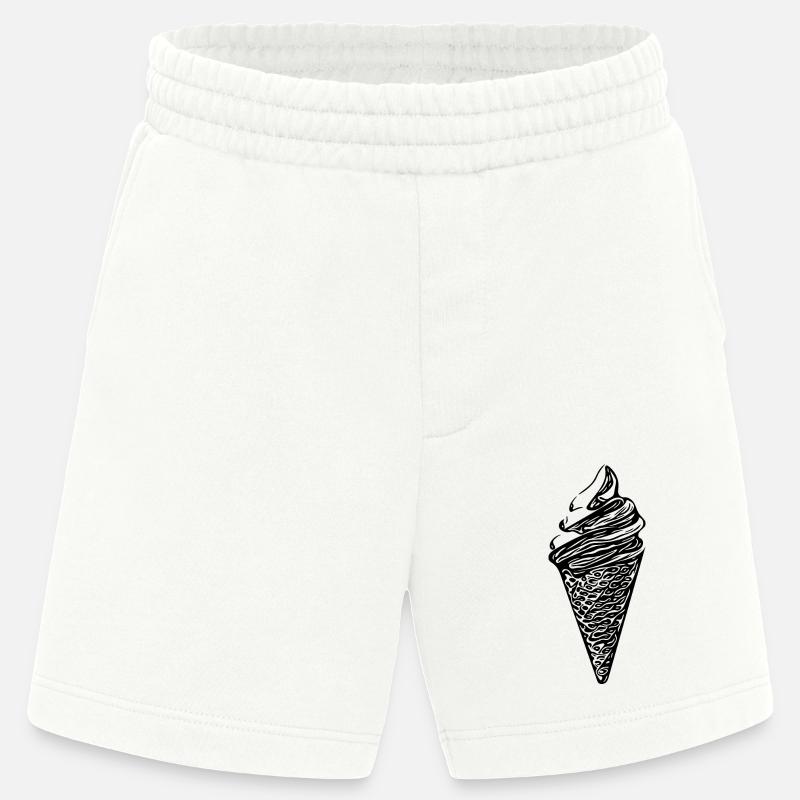 Cooles Softeis in Waffel - Heavyweight Shorts - made by SPREAD  - OFF WHITE
