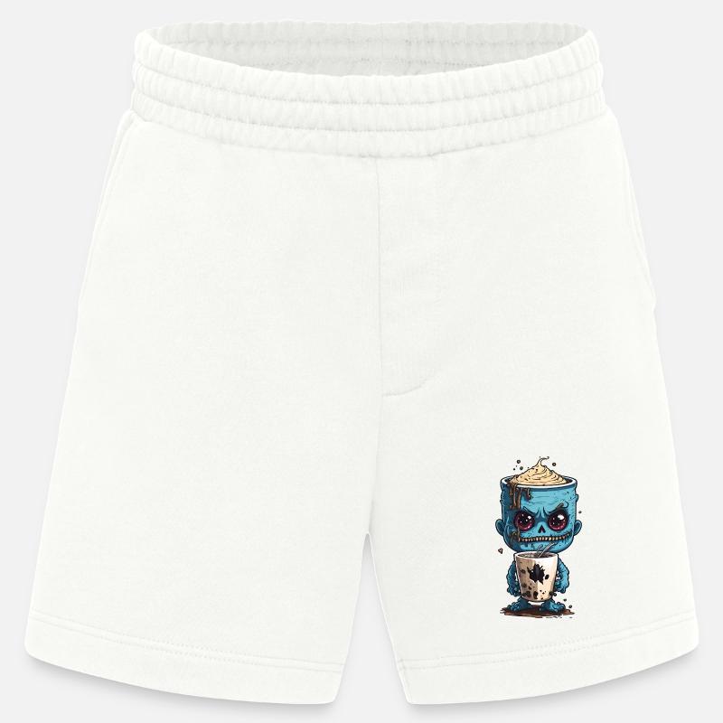 Kaffeemonster  - Koffein Zombie - Morgenmuffel - Heavyweight Shorts - made by SPREAD  - OFF WHITE