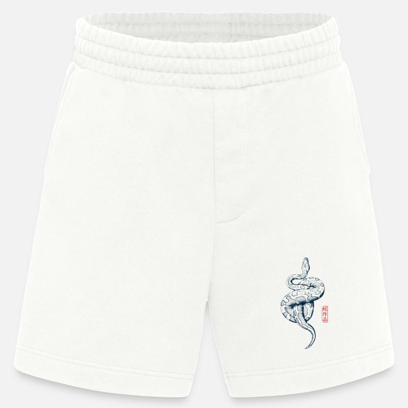 Python with Kanji Stamp - Heavyweight Shorts - made by SPREAD  - OFF WHITE