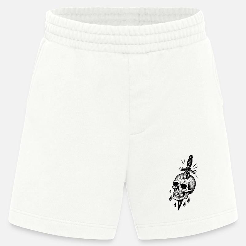 Zerbrochener Schädel mit einem Dolch - Heavyweight Shorts - made by SPREAD  - OFF WHITE