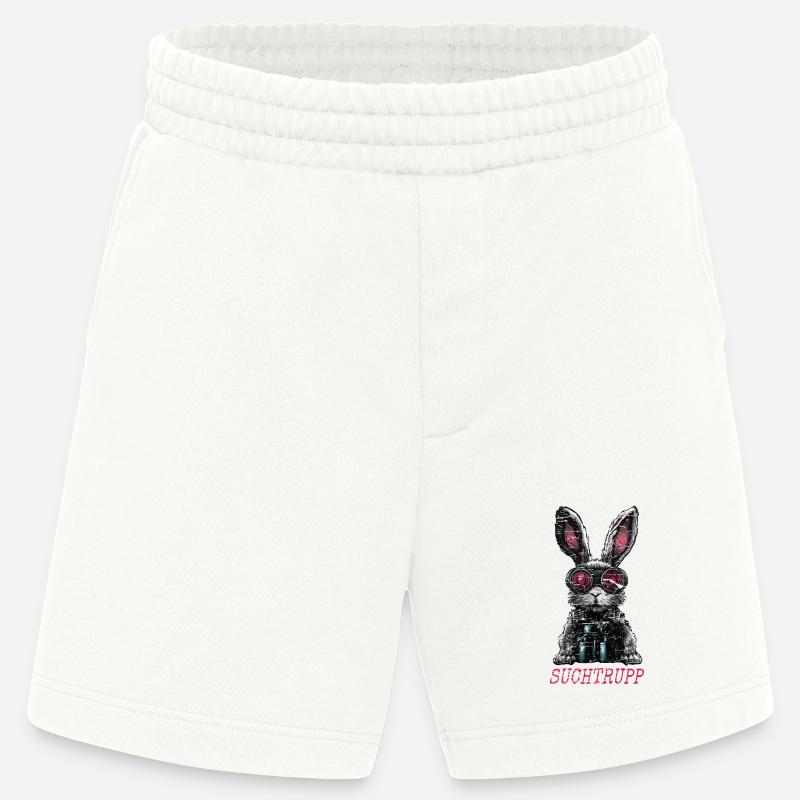 Easter Search Party Cool Easter Bunny - Heavyweight Shorts - made by SPREAD  - OFF WHITE