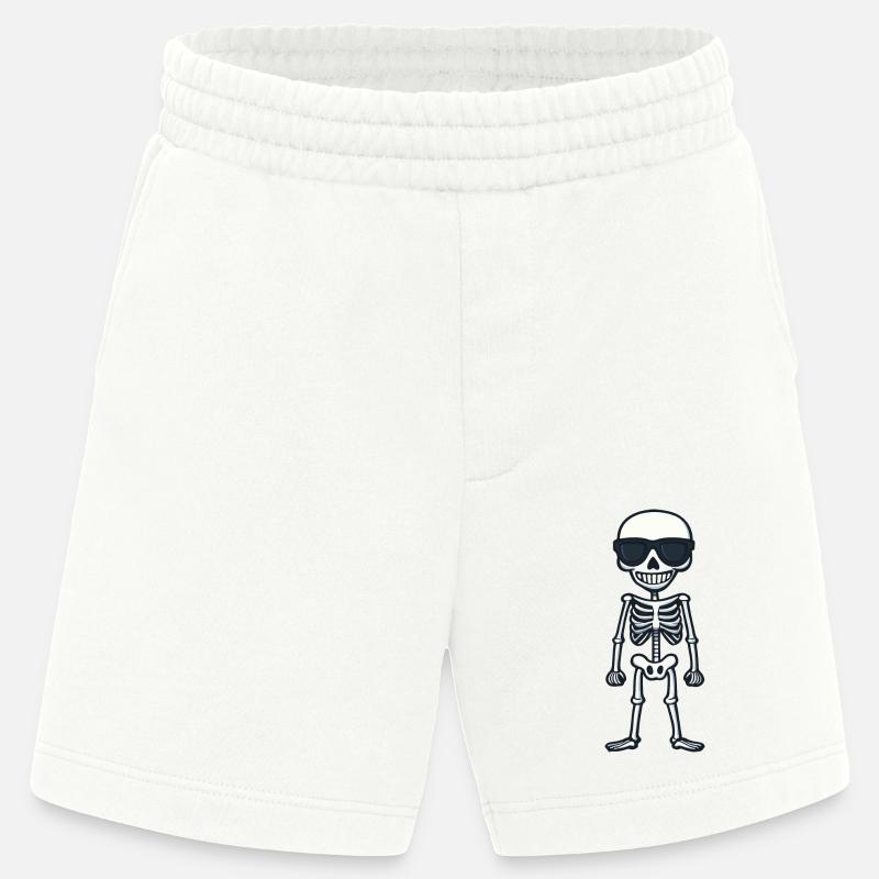 Skelett Comic Halloween Cool - Heavyweight Shorts - made by SPREAD - OFF WHITE
