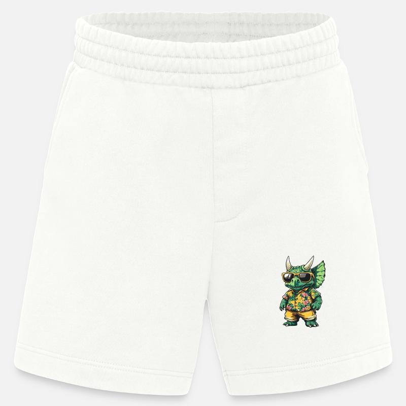 Dinosaurier triceratops Comic Urlaub - Heavyweight Shorts - made by SPREAD  - OFF WHITE