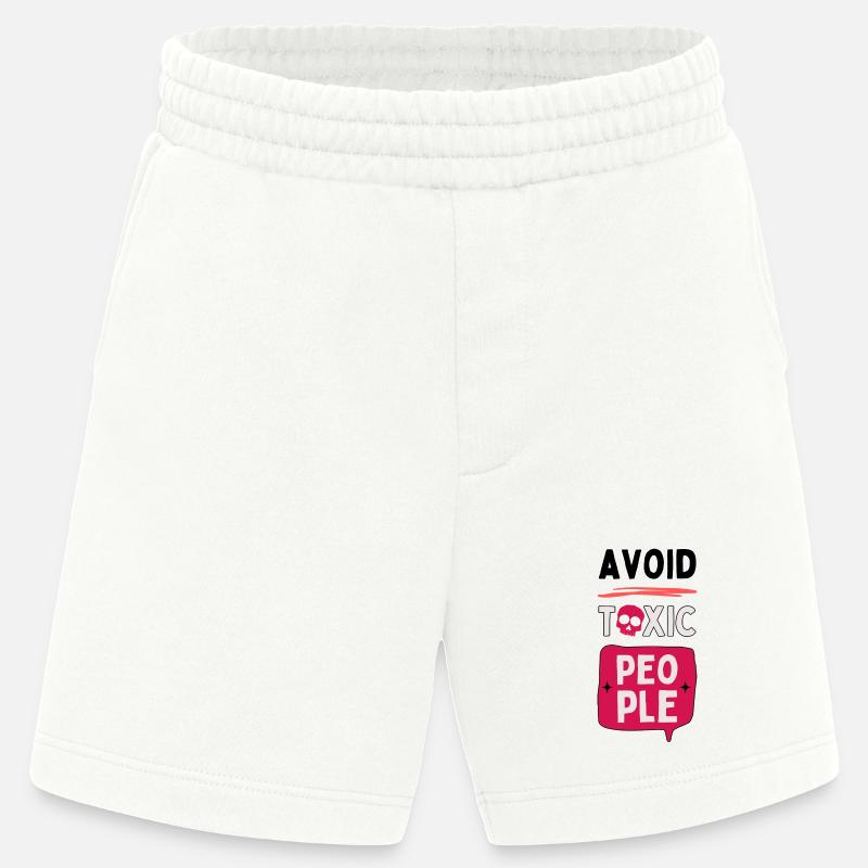 Avoid toxic people - skull - Heavyweight Shorts - made by SPREAD  - OFF WHITE