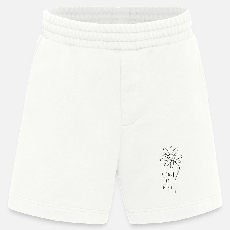 Please be nice – Freundliches Minimal Statement - Heavyweight Shorts - made by SPREAD  - OFF WHITE
