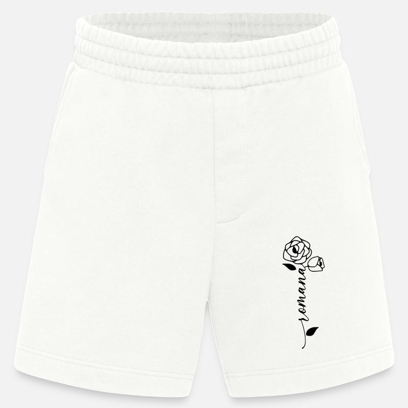 Romana Nom Prénom Nom Fleur - Short bio épais fabriqué en UE - OFF WHITE