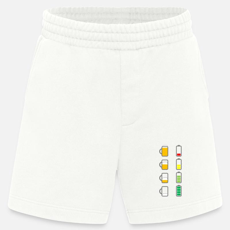 Recharge beer battery - Heavyweight Shorts - made by SPREAD  - OFF WHITE