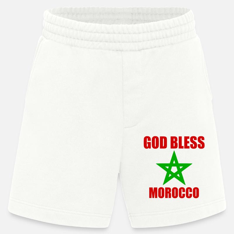 God bless morocco marokko - Heavyweight Shorts - made by SPREAD  - OFF WHITE