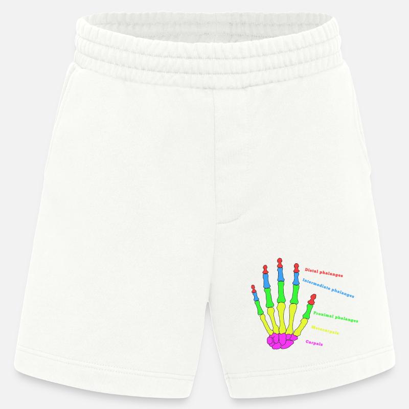 Hand Knochen Anatomie Mensch Evolution Physio - Heavyweight Shorts - made by SPREAD  - OFF WHITE
