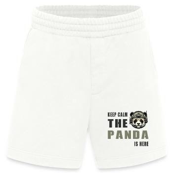 Taktischer Panda – Keep Calm - Heavyweight Shorts - made by SPREAD  - OFF WHITE - Vorne
