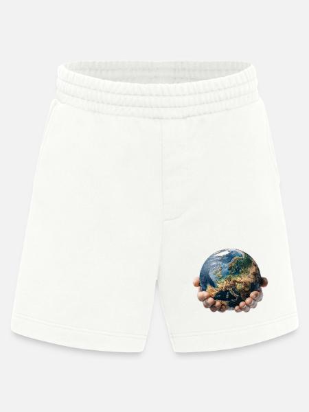 Earth in Hands: Global Responsibility - Heavyweight Shorts - made by SPREAD  - OFF WHITE