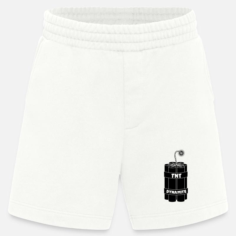 Sieben brennende Dynamitstangen - Heavyweight Shorts - made by SPREAD  - OFF WHITE