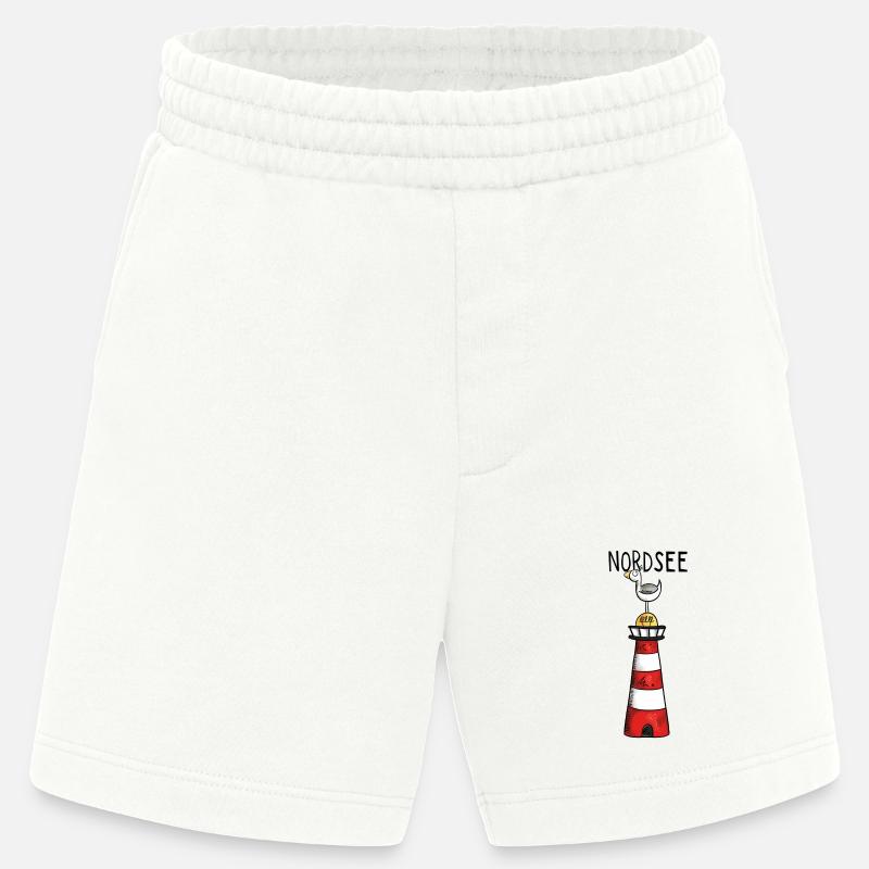 Nordsee Leuchtturm - Möwe - Comic - Geschenk - Heavyweight Shorts - made by SPREAD  - OFF WHITE