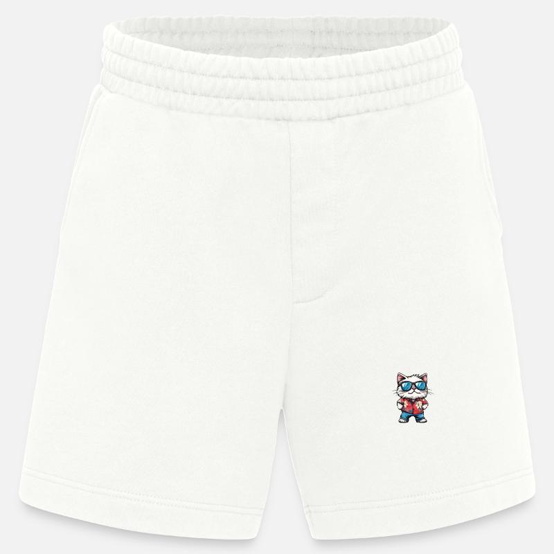 Katze Comic Cool Sommer - Heavyweight Shorts - made by SPREAD  - OFF WHITE