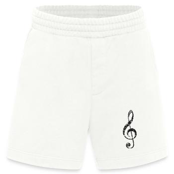 Violinschlüssel, Notenschlüssel (Vintage/Schwarz) - Heavyweight Shorts - made by SPREAD  - OFF WHITE - Vorne