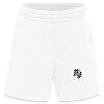 Rayures zébrées sur des taches drôle d’imprimé noir - Short bio épais fabriqué en UE - OFF WHITE - Devant