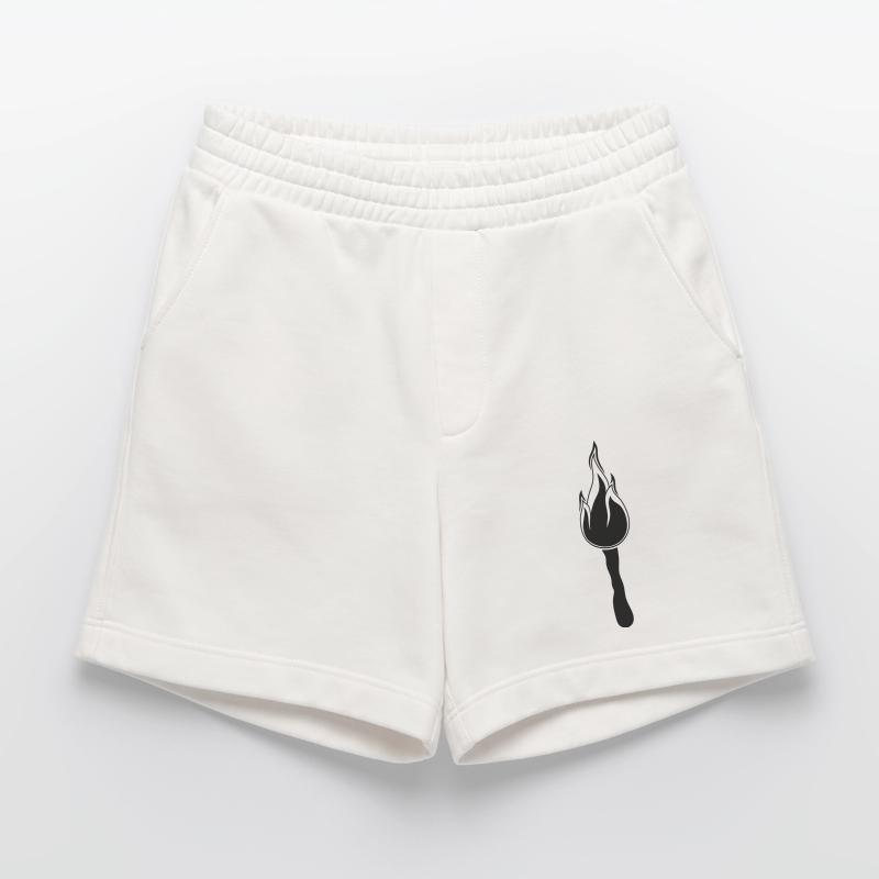 black night walk torch light bright fire fla Heavyweight Shorts - made by SPREAD 