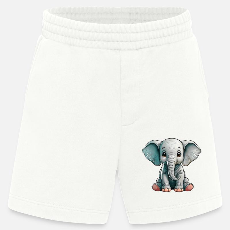 Petit Eléphant - Short bio épais fabriqué en UE - OFF WHITE