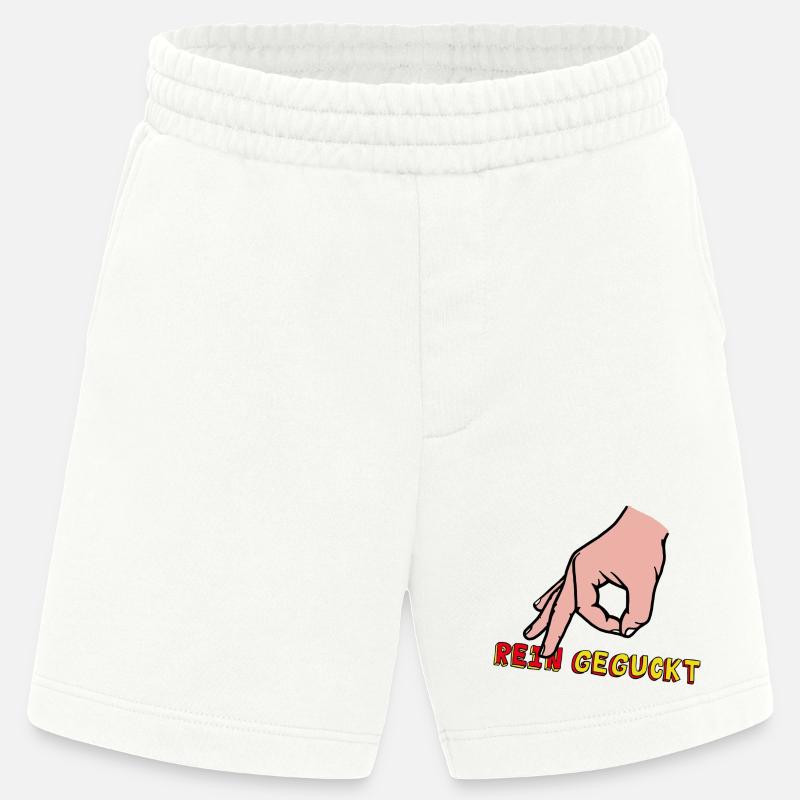 Comic-Hand Zeigefinger mit Retro Text - Heavyweight Shorts - made by SPREAD  - OFF WHITE