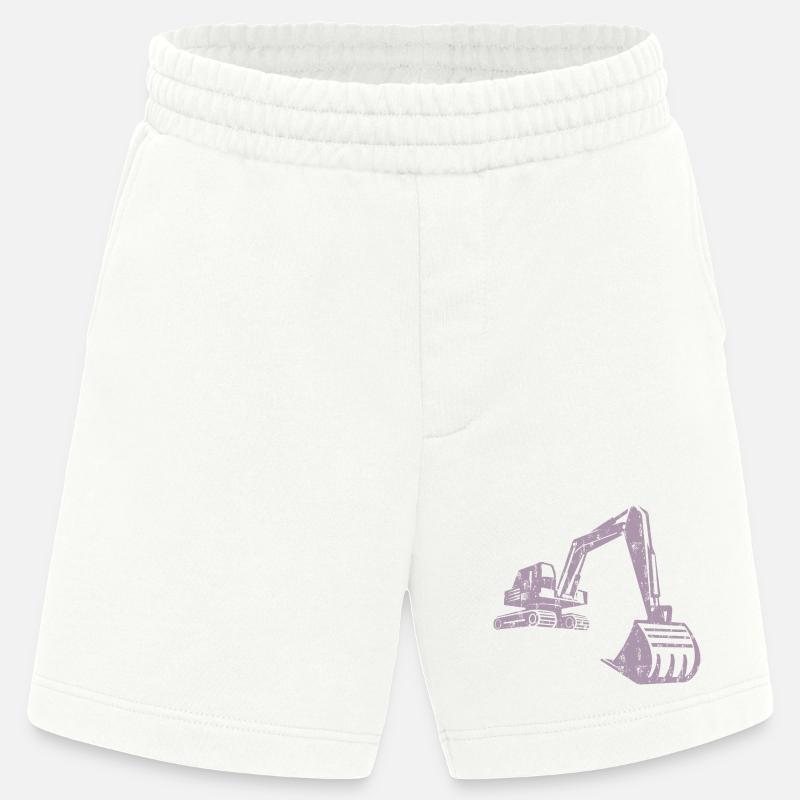 Bagger Silhouette Bauarbeiter Grunge Design - Heavyweight Shorts - made by SPREAD  - OFF WHITE