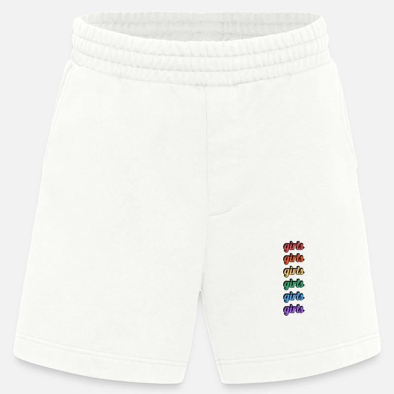 Lesbische Mädchen Regenbogen Text - Heavyweight Shorts - made by SPREAD  - OFF WHITE