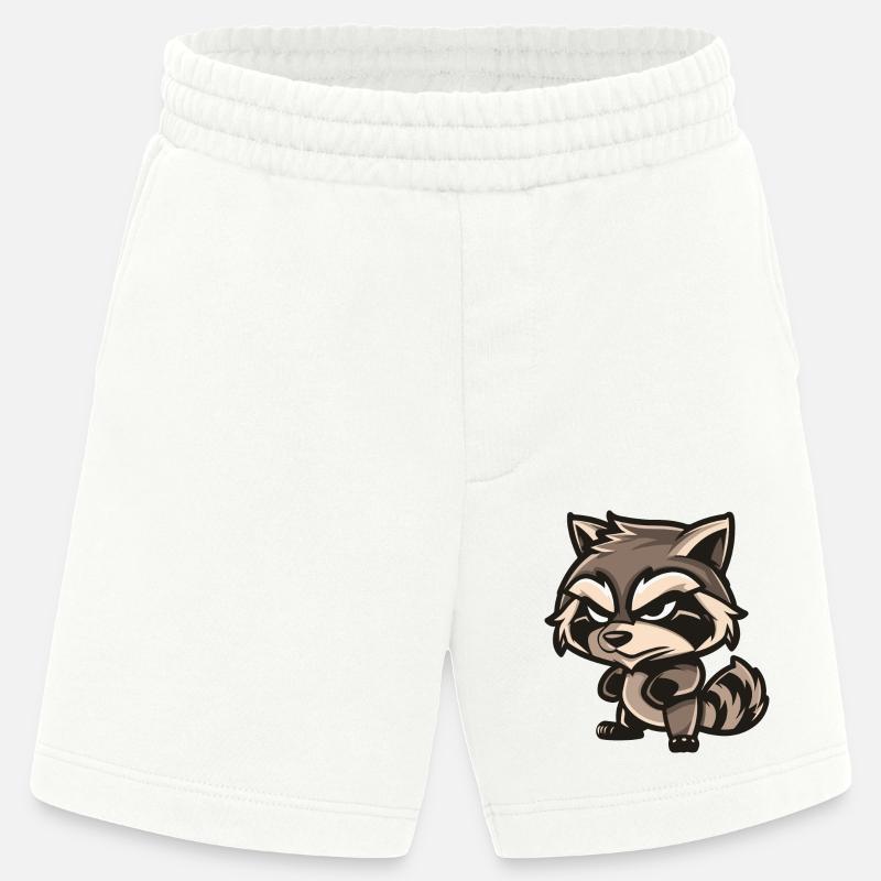 Waschbär Comic - Heavyweight Shorts - made by SPREAD  - OFF WHITE