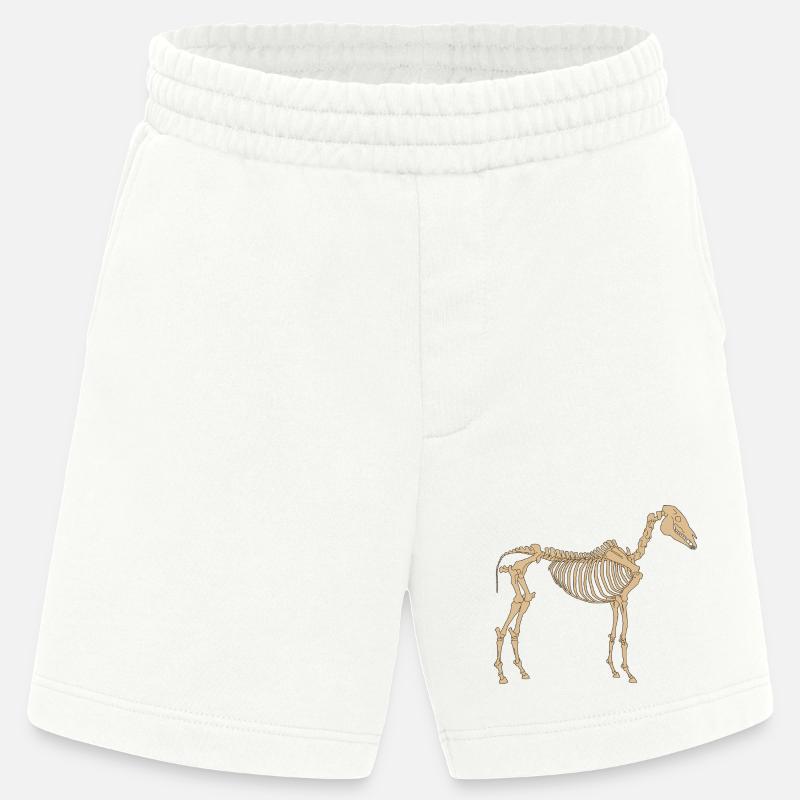 Paleolithic Skeleton Horse - Heavyweight Shorts - made by SPREAD  - OFF WHITE