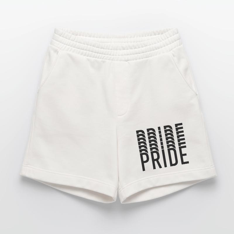 Pride Typography Contrast Pattern Heavyweight Shorts - made by SPREAD 