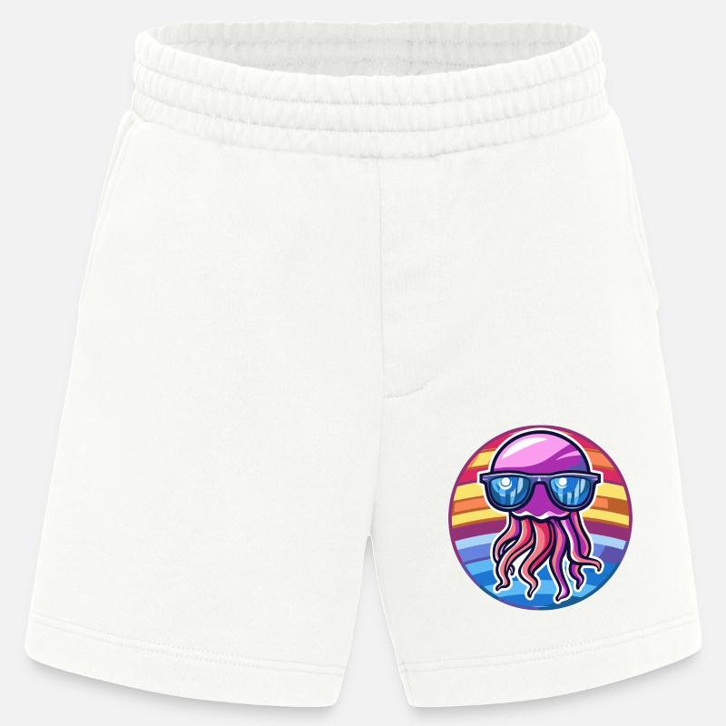 Méduse Bande dessinée cool - Short bio épais fabriqué en UE - OFF WHITE