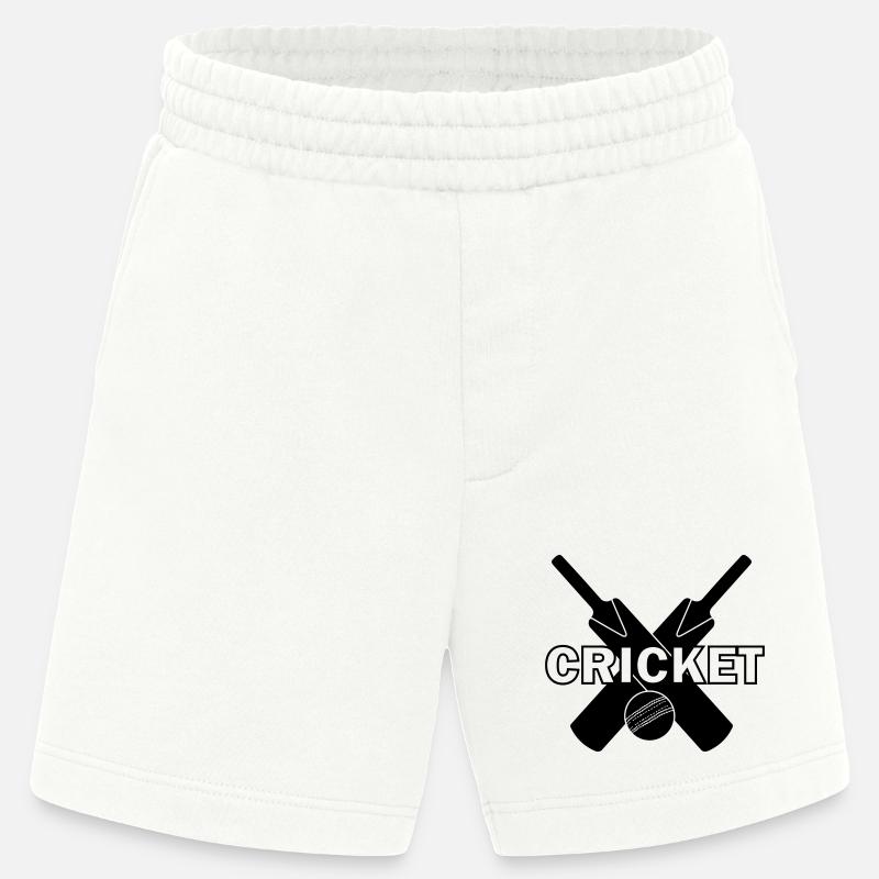 Cricket logo with text CRICKET - Heavyweight Shorts - made by SPREAD  - OFF WHITE