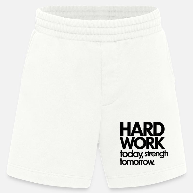 Abstraktes geometrisches Muster auf dunklem Hintergrund - Heavyweight Shorts - made by SPREAD  - OFF WHITE