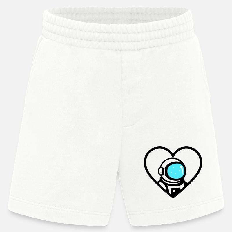 Astronaut Heart Space Cosmo Helm - Heavyweight Shorts - made by SPREAD  - OFF WHITE