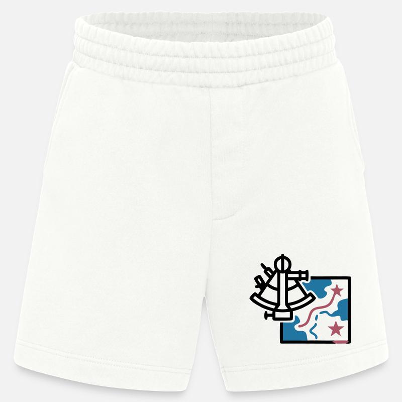 Sextant Navigation Map Vector - Heavyweight Shorts - made by SPREAD - OFF WHITE