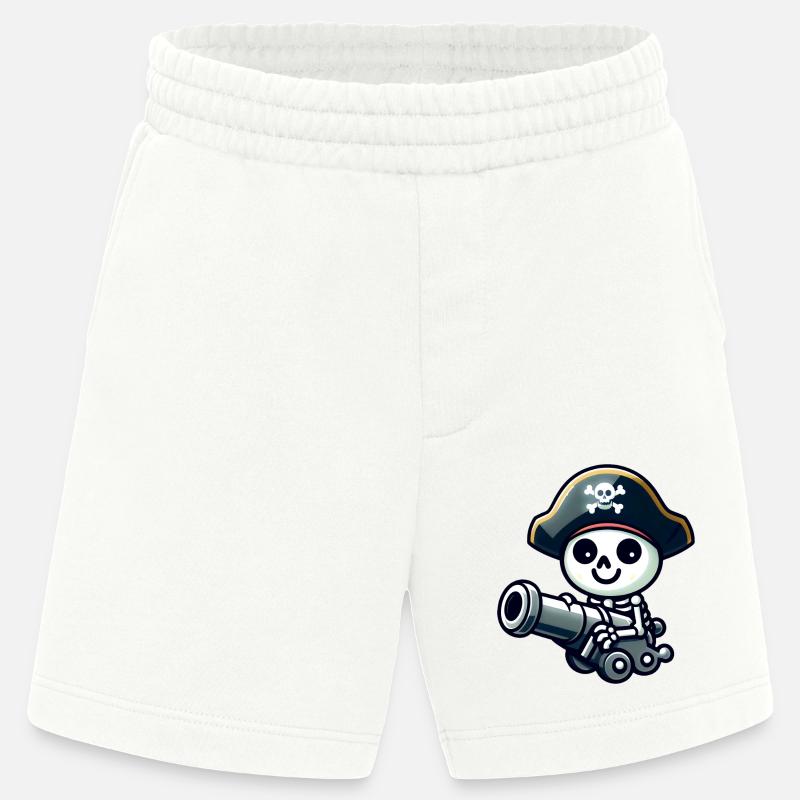 Piratenschädel - Skelett Schatz - Heavyweight Shorts - made by SPREAD  - OFF WHITE