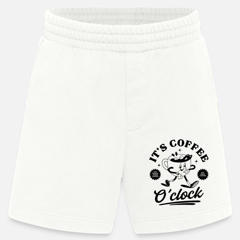 C’est l’heure du café - Short bio épais fabriqué en UE - OFF WHITE