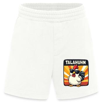 TALAHUHN Drôle Dire Mème Rap Carnaval - Short bio épais fabriqué en UE - OFF WHITE - Devant