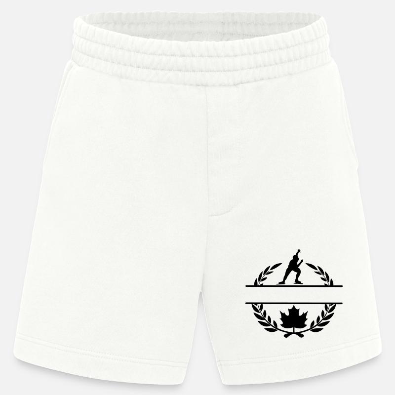 Canada maple leaf skating laurel wreath - Heavyweight Shorts - made by SPREAD  - OFF WHITE