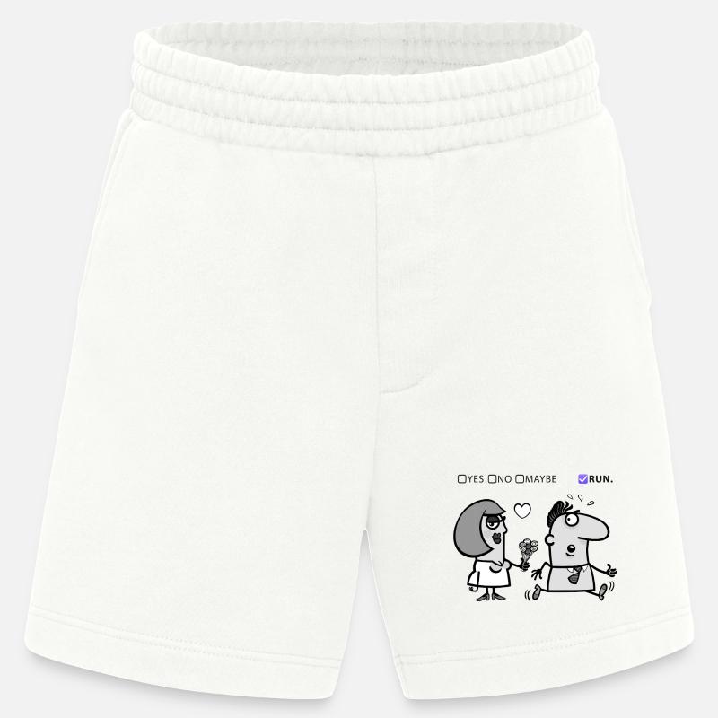 Liebe oder Flucht – Skurriles Humor-Design - Heavyweight Shorts - made by SPREAD  - OFF WHITE