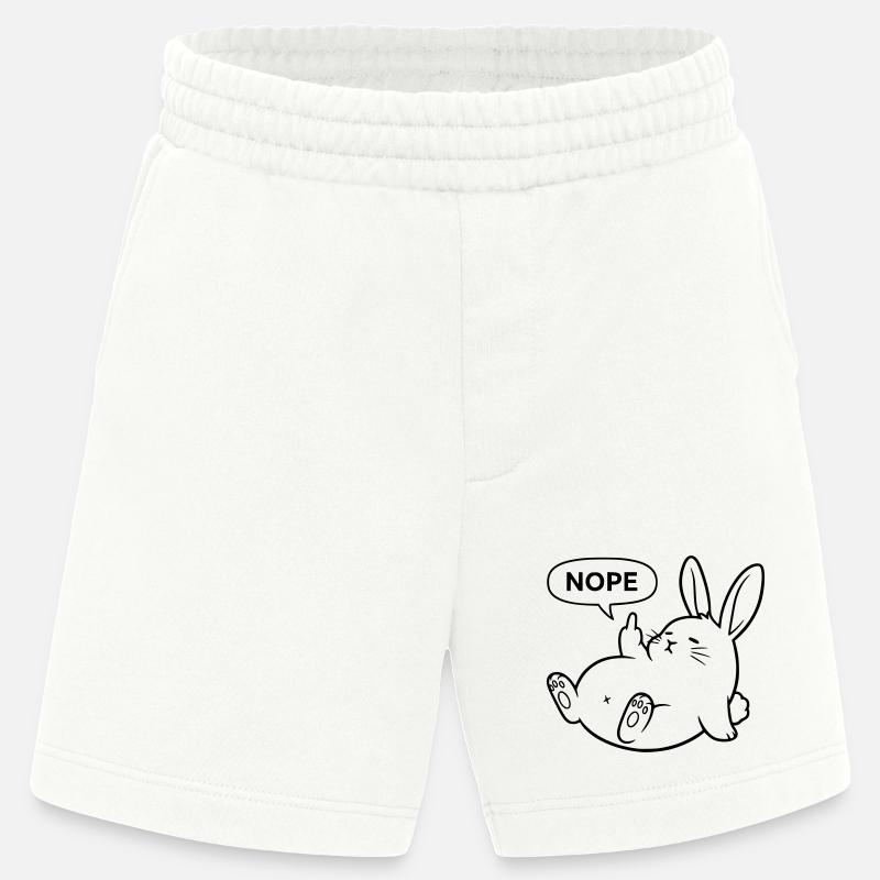 Non, Lapin | Déclaration de lapin coquin - Short bio épais fabriqué en UE - OFF WHITE