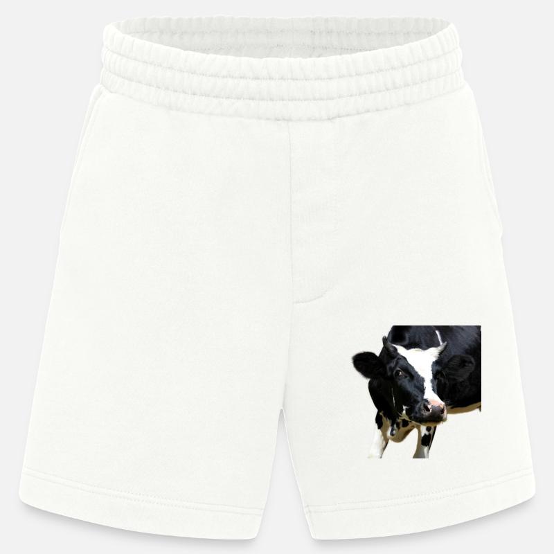 Drôle d’agriculteurs de têtes de vache de vache - Short bio épais fabriqué en UE - OFF WHITE