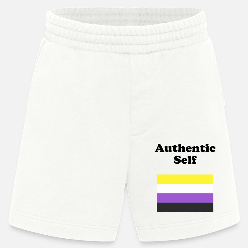 Non Binary Flag Authentic Self - Heavyweight Shorts - made by SPREAD  - OFF WHITE