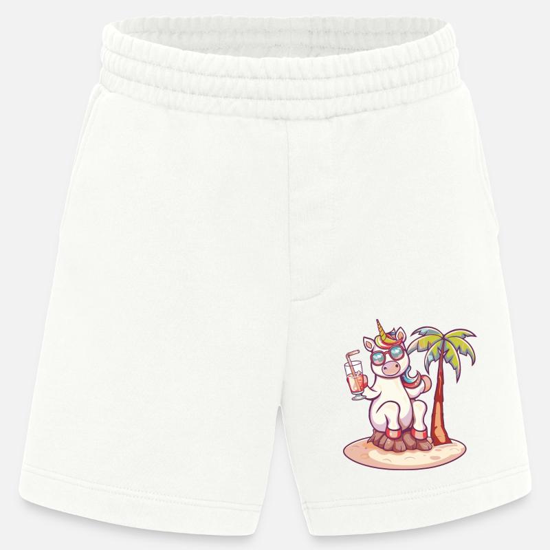 Einhorn Sommer Strand Comic - Heavyweight Shorts - made by SPREAD  - OFF WHITE